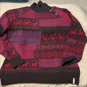 Woolrich Holiday microknit turtleneck sweater ladies Medium
